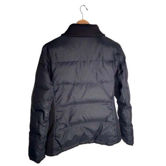 Old Navy Puffer Coat Size Medium Vintage Black Side Panels Down Feather FLAWED - Picture 8 of 13